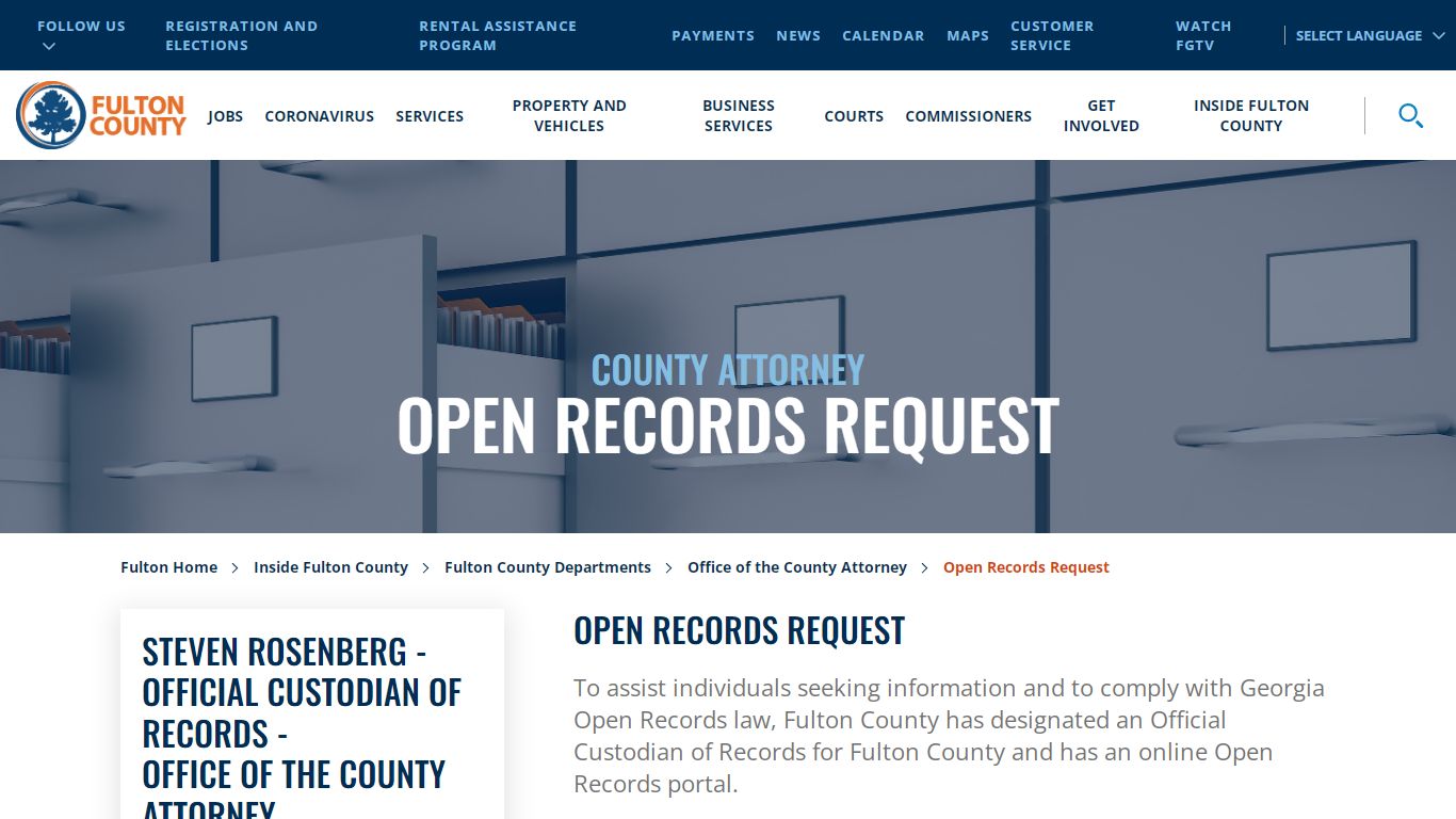 Open Records Request - Fulton County, Georgia